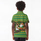 Jamaica Christmas Kid Polo Shirt Rasta Santa Snowman Gingerbread Drummer Palm Trees - African Pride