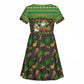 Jamaica Christmas Kid Short Sleeve Dress Rasta Santa Snowman Gingerbread Drummer Palm Trees - African Pride