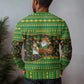 Jamaica Christmas Ugly Christmas Sweater Rasta Santa Snowman Gingerbread Drummer Palm Trees - African Pride
