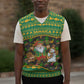 Jamaica Christmas Knitted V-Neck Vest Rasta Santa Snowman Gingerbread Drummer Palm Trees - African Pride