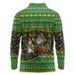 Jamaica Christmas Long Sleeve Polo Shirt Rasta Santa Snowman Gingerbread Drummer Palm Trees - African Pride