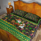 Jamaica Christmas Quilt Bed Set Rasta Santa Snowman Gingerbread Drummer Palm Trees - African Pride