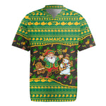 Jamaica Christmas Rugby Jersey Rasta Santa Snowman Gingerbread Drummer Palm Trees - African Pride