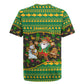 Jamaica Christmas Rugby Jersey Rasta Santa Snowman Gingerbread Drummer Palm Trees - African Pride