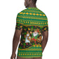 Jamaica Christmas Rugby Jersey Rasta Santa Snowman Gingerbread Drummer Palm Trees - African Pride