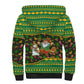 Jamaica Christmas Sherpa Hoodie Rasta Santa Snowman Gingerbread Drummer Palm Trees - African Pride