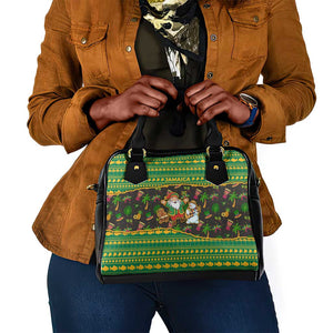 Jamaica Christmas Shoulder Handbag Rasta Santa Snowman Gingerbread Drummer Palm Trees - African Pride