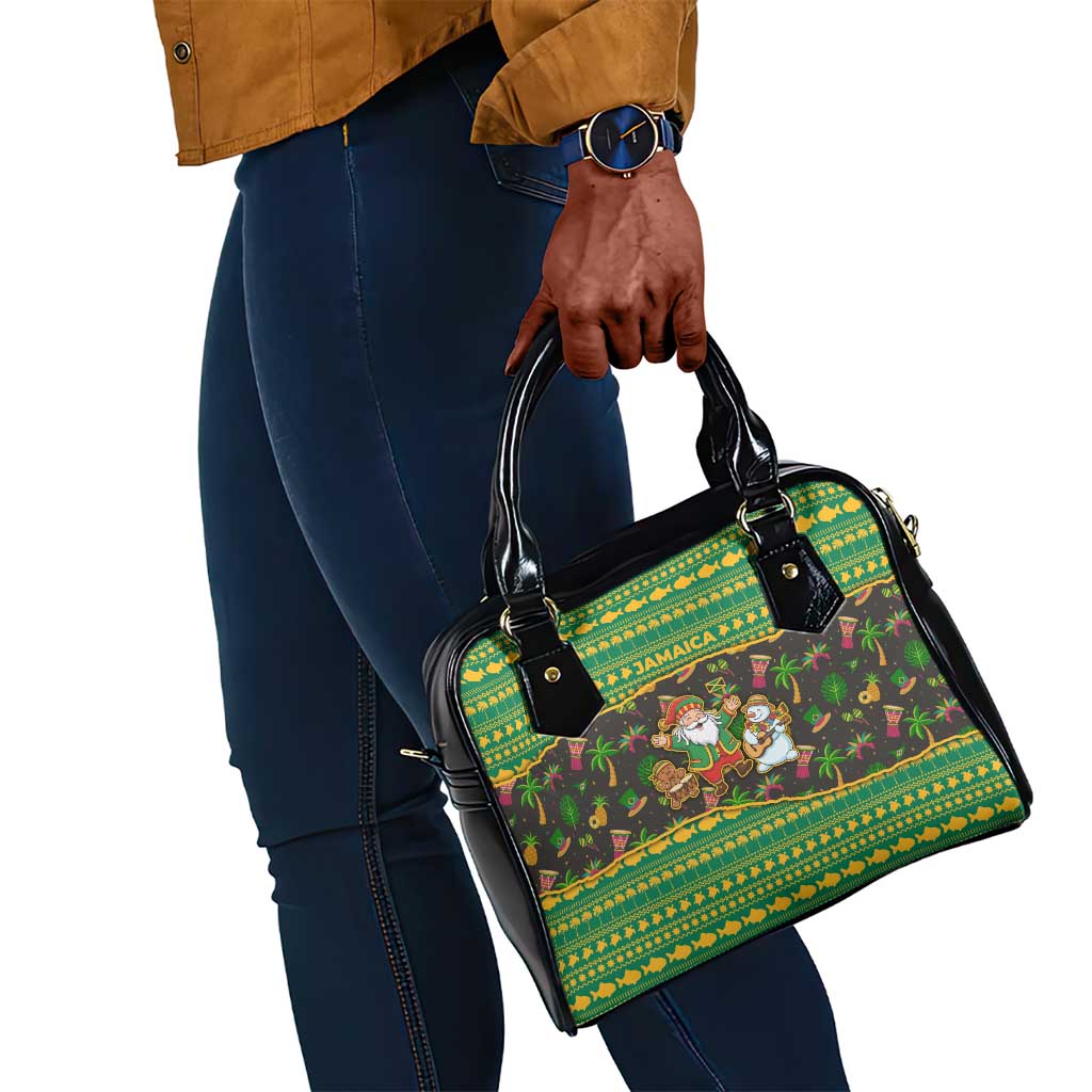 Jamaica Christmas Shoulder Handbag Rasta Santa Snowman Gingerbread Drummer Palm Trees - African Pride
