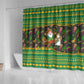 Jamaica Christmas Shower Curtain Rasta Santa Snowman Gingerbread Drummer Palm Trees - African Pride