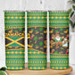 Jamaica Christmas Skinny Tumbler Rasta Santa Snowman Gingerbread Drummer Palm Trees - African Pride