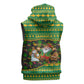 Jamaica Christmas Sleeveless Hoodie Rasta Santa Snowman Gingerbread Drummer Palm Trees - African Pride