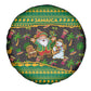 Jamaica Christmas Spare Tire Cover Rasta Santa Snowman Gingerbread Drummer Palm Trees - African Pride