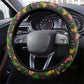 Jamaica Christmas Steering Wheel Cover Rasta Santa Snowman Gingerbread Drummer Palm Trees - African Pride