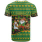 Jamaica Christmas T shirt Rasta Santa Snowman Gingerbread Drummer Palm Trees - African Pride