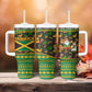 Jamaica Christmas Tumbler With Handle Rasta Santa Snowman Gingerbread Drummer Palm Trees - African Pride