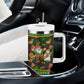 Jamaica Christmas Tumbler With Handle Rasta Santa Snowman Gingerbread Drummer Palm Trees - African Pride