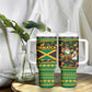 Jamaica Christmas Tumbler With Handle Rasta Santa Snowman Gingerbread Drummer Palm Trees - African Pride