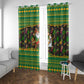 Jamaica Christmas Window Curtain Rasta Santa Snowman Gingerbread Drummer Palm Trees - African Pride