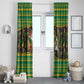Jamaica Christmas Window Curtain Rasta Santa Snowman Gingerbread Drummer Palm Trees - African Pride