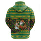Jamaica Christmas Zip Hoodie Rasta Santa Snowman Gingerbread Drummer Palm Trees - African Pride