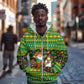 Jamaica Christmas Zip Hoodie Rasta Santa Snowman Gingerbread Drummer Palm Trees - African Pride