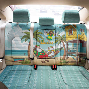 Jamaica Christmas Back Car Seat Cover Rasta Santa Snowman Hammock Angel Palm Trees and Tropical Beach - African Pride