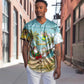 Jamaica Christmas Baseball Jersey Rasta Santa Snowman Hammock Angel Palm Trees and Tropical Beach - African Pride
