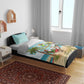 Jamaica Christmas Bedding Set Rasta Santa Snowman Hammock Angel Palm Trees and Tropical Beach - African Pride