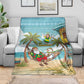 Jamaica Christmas Blanket Rasta Santa Snowman Hammock Angel Palm Trees and Tropical Beach - African Pride