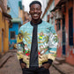 Jamaica Christmas Bomber Jacket Rasta Santa Snowman Hammock Angel Palm Trees and Tropical Beach - African Pride