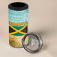 Jamaica Christmas 4 in 1 Can Cooler Tumbler Rasta Santa Snowman Hammock Angel Palm Trees and Tropical Beach - African Pride