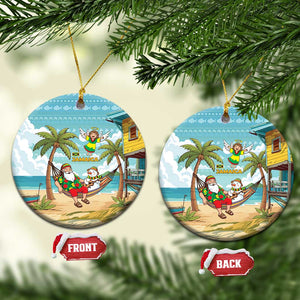 Jamaica Christmas Ceramic Ornament Rasta Santa Snowman Hammock Angel Palm Trees and Tropical Beach - African Pride