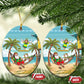 Jamaica Christmas Ceramic Ornament Rasta Santa Snowman Hammock Angel Palm Trees and Tropical Beach - African Pride
