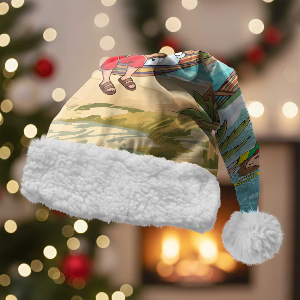 Jamaica Christmas Santa Hat Rasta Santa Snowman Hammock Angel Palm Trees and Tropical Beach - African Pride