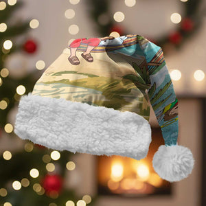 Jamaica Christmas Santa Hat Rasta Santa Snowman Hammock Angel Palm Trees and Tropical Beach - African Pride