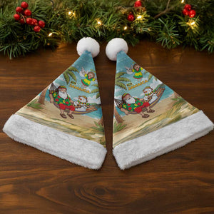 Jamaica Christmas Santa Hat Rasta Santa Snowman Hammock Angel Palm Trees and Tropical Beach - African Pride