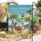 Jamaica Christmas Garden Flag Rasta Santa Snowman Hammock Angel Palm Trees and Tropical Beach - African Pride
