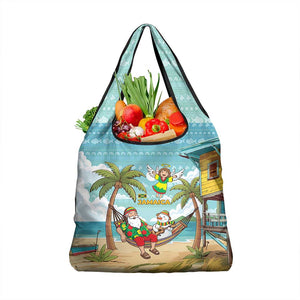 Jamaica Christmas Grocery Bag Rasta Santa Snowman Hammock Angel Palm Trees and Tropical Beach - African Pride