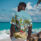 Jamaica Christmas Hawaiian Shirt Rasta Santa Snowman Hammock Angel Palm Trees and Tropical Beach - African Pride