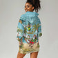 Jamaica Christmas Hoodie Dress Rasta Santa Snowman Hammock Angel Palm Trees and Tropical Beach - African Pride