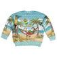 Jamaica Christmas Kid Ugly Christmas Sweater Rasta Santa Snowman Hammock Angel Palm Trees and Tropical Beach - African Pride
