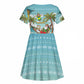 Jamaica Christmas Kid Short Sleeve Dress Rasta Santa Snowman Hammock Angel Palm Trees and Tropical Beach - African Pride