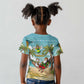 Jamaica Christmas Kid T shirt Rasta Santa Snowman Hammock Angel Palm Trees and Tropical Beach - African Pride