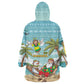 Jamaica Christmas Kid Wearable Blanket Hoodie Rasta Santa Snowman Hammock Angel Palm Trees and Tropical Beach - African Pride