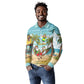 Jamaica Christmas Long Sleeve Polo Shirt Rasta Santa Snowman Hammock Angel Palm Trees and Tropical Beach - African Pride