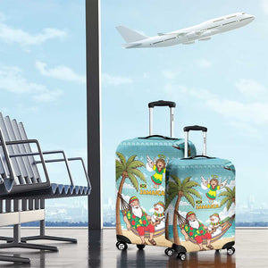 Jamaica Christmas Luggage Cover Rasta Santa Snowman Hammock Angel Palm Trees and Tropical Beach - African Pride