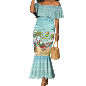 Jamaica Christmas Mermaid Dress Rasta Santa Snowman Hammock Angel Palm Trees and Tropical Beach - African Pride