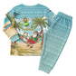 Jamaica Christmas Pajama Set Rasta Santa Snowman Hammock Angel Palm Trees and Tropical Beach - African Pride