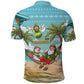 Jamaica Christmas Polo Shirt Rasta Santa Snowman Hammock Angel Palm Trees and Tropical Beach - African Pride