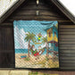 Jamaica Christmas Quilt Rasta Santa Snowman Hammock Angel Palm Trees and Tropical Beach - African Pride